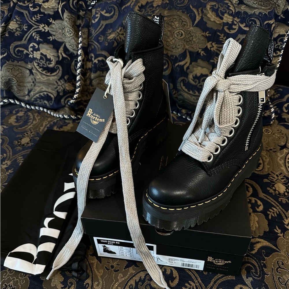 Rick Owens X Dr. Martens 1460 Quad Sole Jumbo Lace Platform Boot